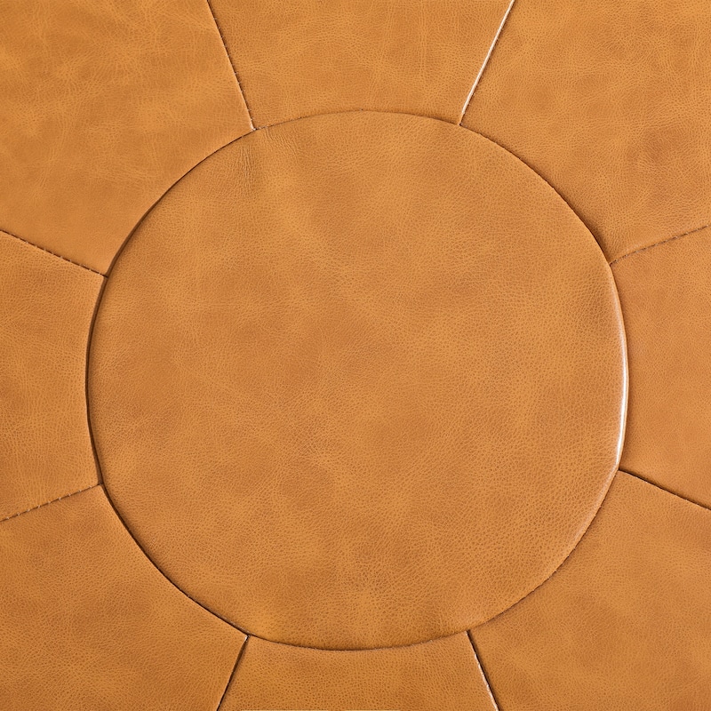 34.5" W Full-Grain Genuine Italian Leather Ottoman Set of 2