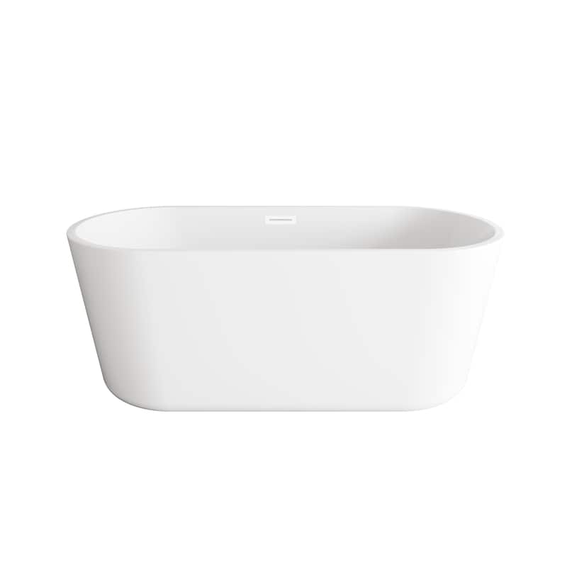 Odell Soaking Bathtub in Glossy White - Glossy White with White Trim - 22"