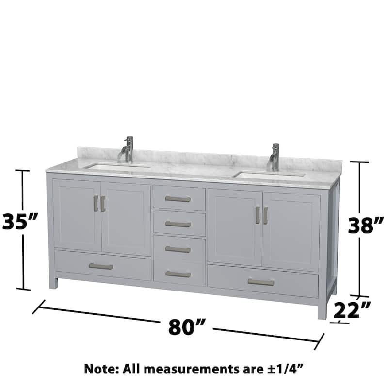 Wyndham Collection WCS141480DUNSM70 Sheffield 80" Free Standing Double