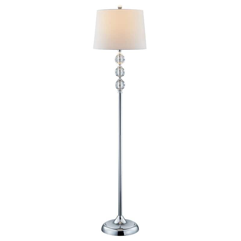 61" Metal Crystal TraditionalFloor Lamp - White Shade