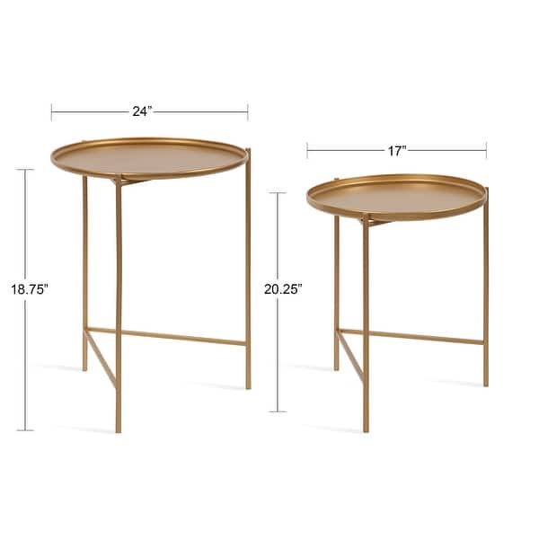 dimension image slide 5 of 13, Kate and Laurel Ulani Nesting Tables (Set of 2)