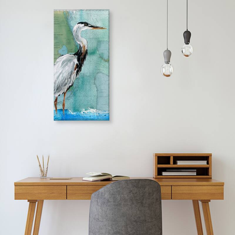 Key West Crane Canvas Art Print