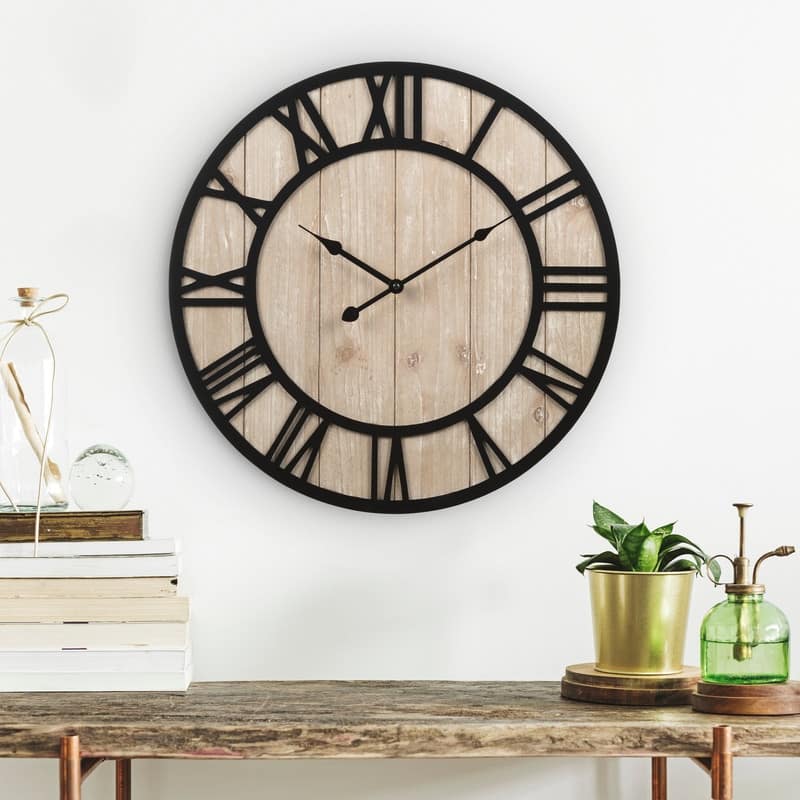 La Crosse Clock 404-3450A 19.7-Inch Harper Wood Quartz Wall Clock