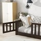 preview thumbnail 23 of 22, Rubber Wood Floor Bed with Fence and Door,Twin Size