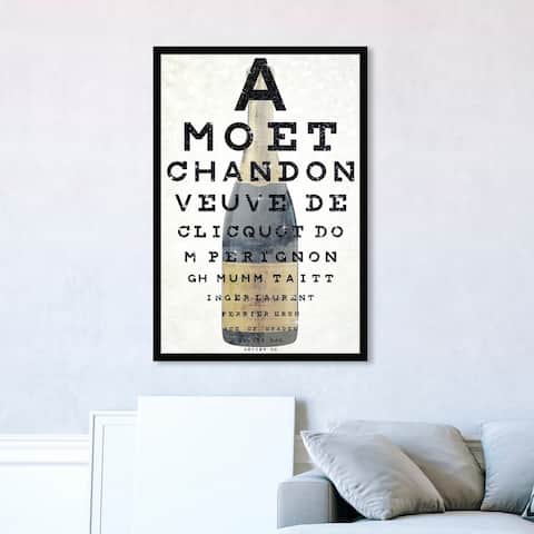Oliver Gal 'Champagne Eye Chart' Drinks and Spirits Framed Wall Art Prints Champagne - Black, Gold