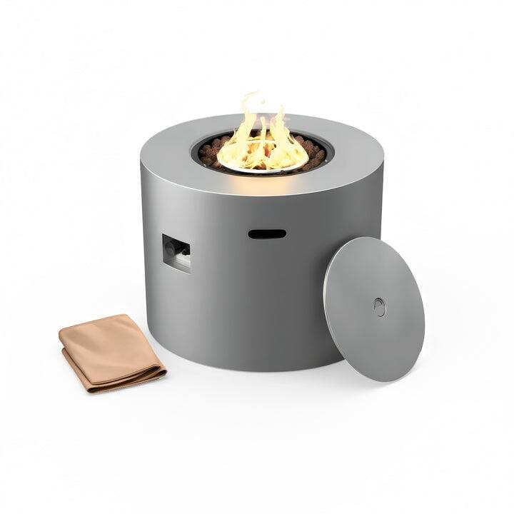 Kinger Home Loren 32-Inch Outdoor Patio Propane Gas Alloy Steel Fire Pit - 32” L x 32” W x 24” H