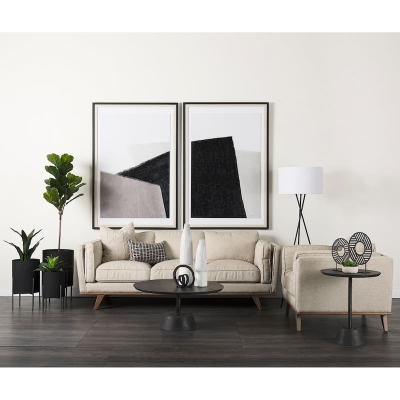 Micra Matte Black Metal Round Decorative Object