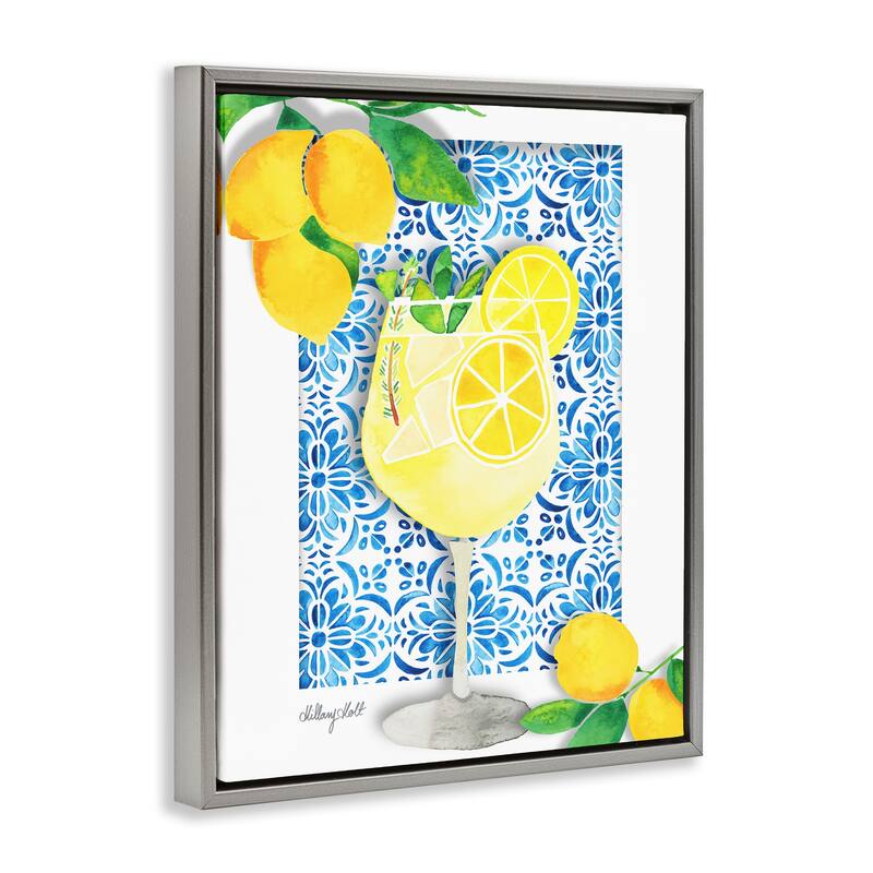 Stupell Mediterranean Limoncello Drink Framed Floater Canvas Wall Art Design By Hillary Holt