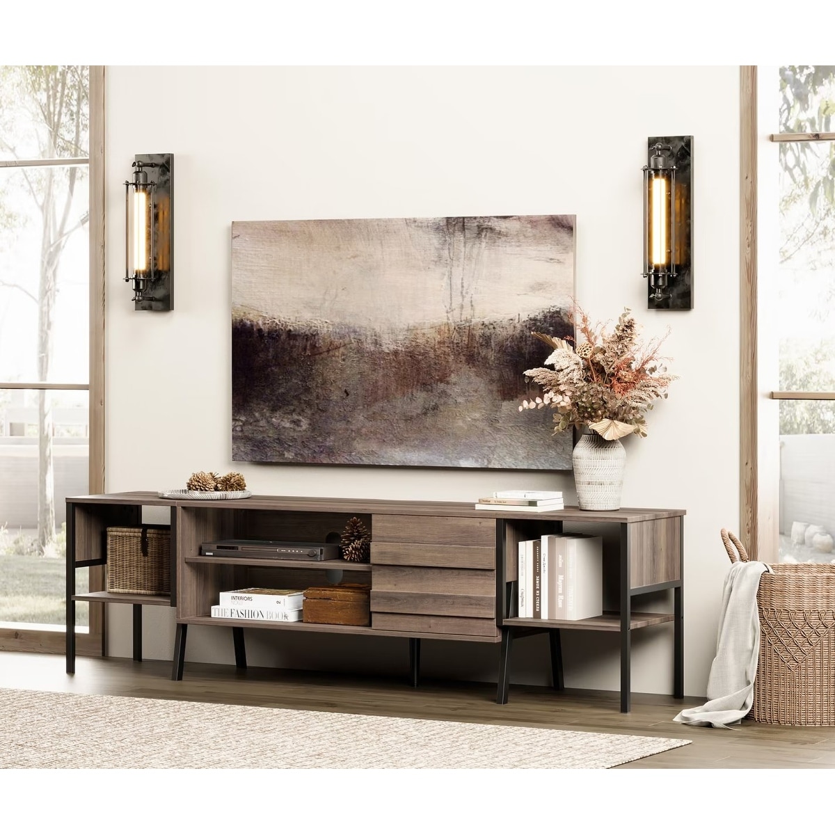 Mid Century TV Stand for 55 105 Inch TV Modern Media Console Table