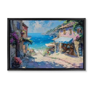 Stupell Village Path to Beach Framed Floater Canvas Wall Art Design By ...