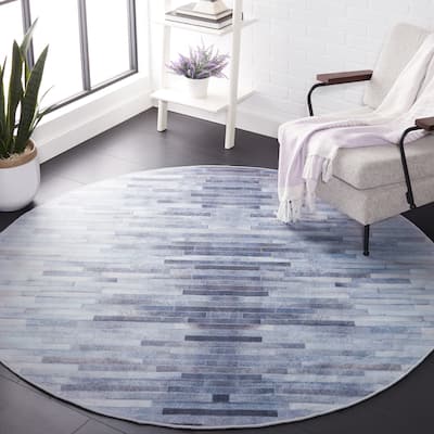 SAFAVIEH Faux Hide Machine Washable Slip Resistant Bonna Modern Abstract Rug