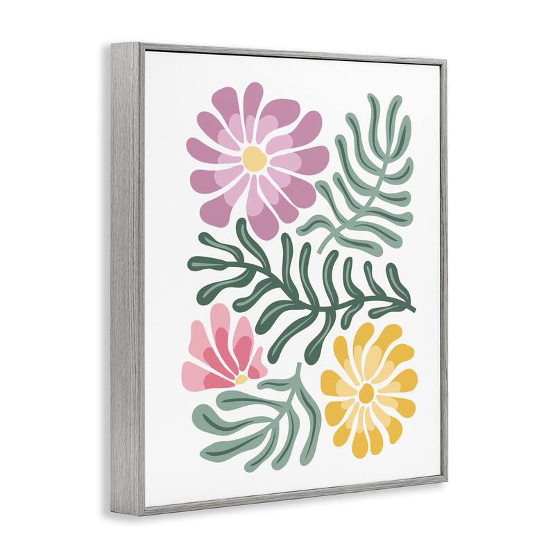 Stupell Pastel Midcentury Mod Blooms Framed Giclee Art Design By Kim Allen