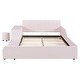 preview thumbnail 100 of 100, Upholstered Grounded Bed Mother & Child Bed with Bedside Desk and Little Round Stool