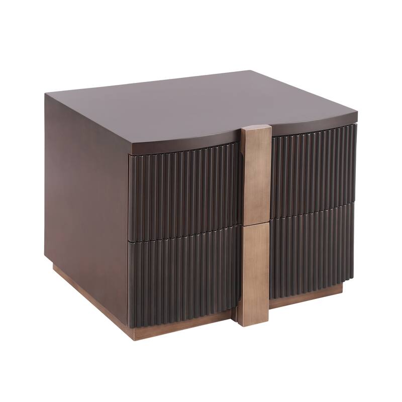 Christopher Knight Home - Lunera Modern Storage Nightstand with Fluted Design and Heavy Duty Base