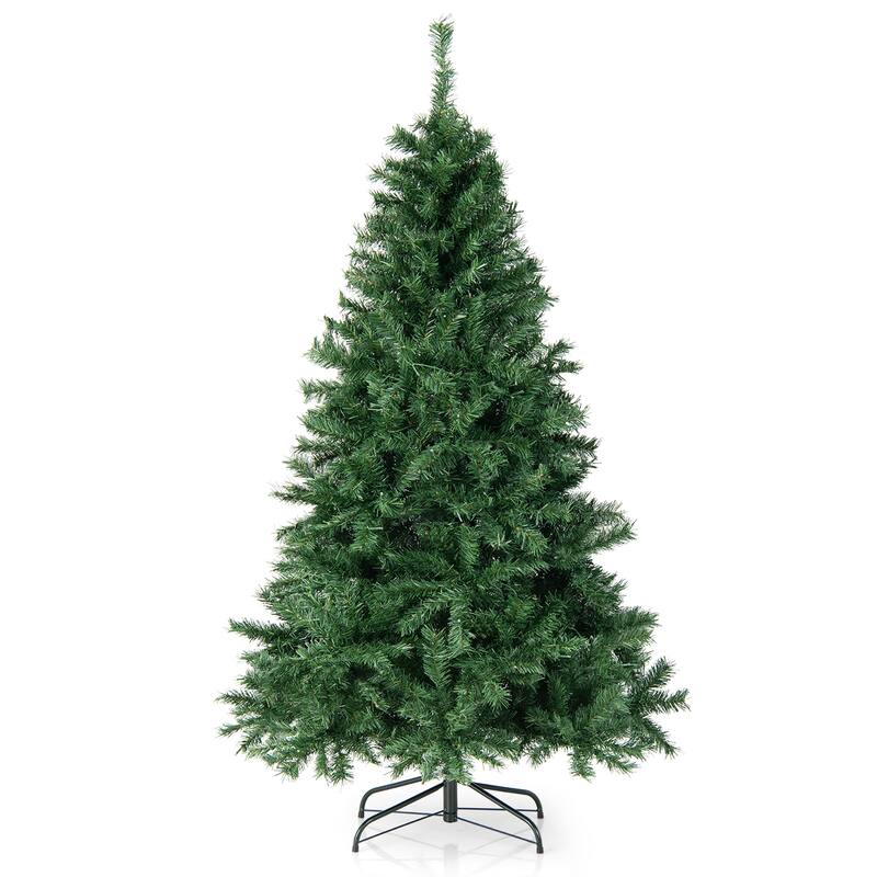 Gymax 6FT Pre-Lit Hinged Artificial Christmas Tree Holiday Decor Tree