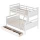 preview thumbnail 23 of 21, Twin over Full Bunk Kids Bed with Ladder, 2-Under-Bed Storage Drawers, Full-Length Guardrails, Convertible to Two Beds, Grey