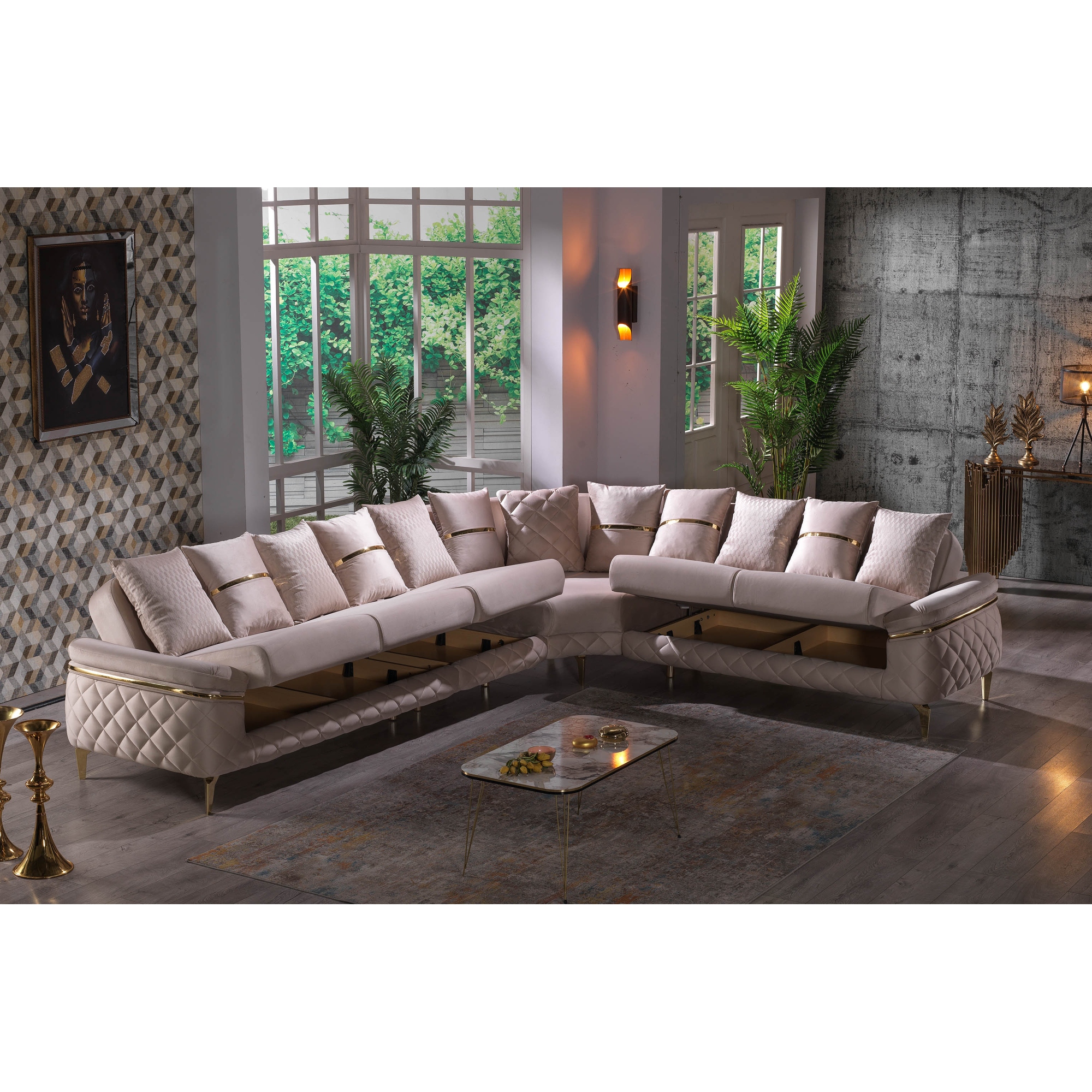 Sectional with on sale pillow backs