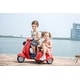 preview thumbnail 8 of 11, 6V Licensed Vespa Scooter Motorcycle with Sidecar for Kids, Dual Seats, Storage, Headlights, and Music 鈥?For Ages 3+ - Red
