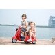 preview thumbnail 8 of 13, Retro Style Kids Electric Motorcycle with Dual Seats LED Lights and Anti Rollover Frame for Outdoor Play and Gifting