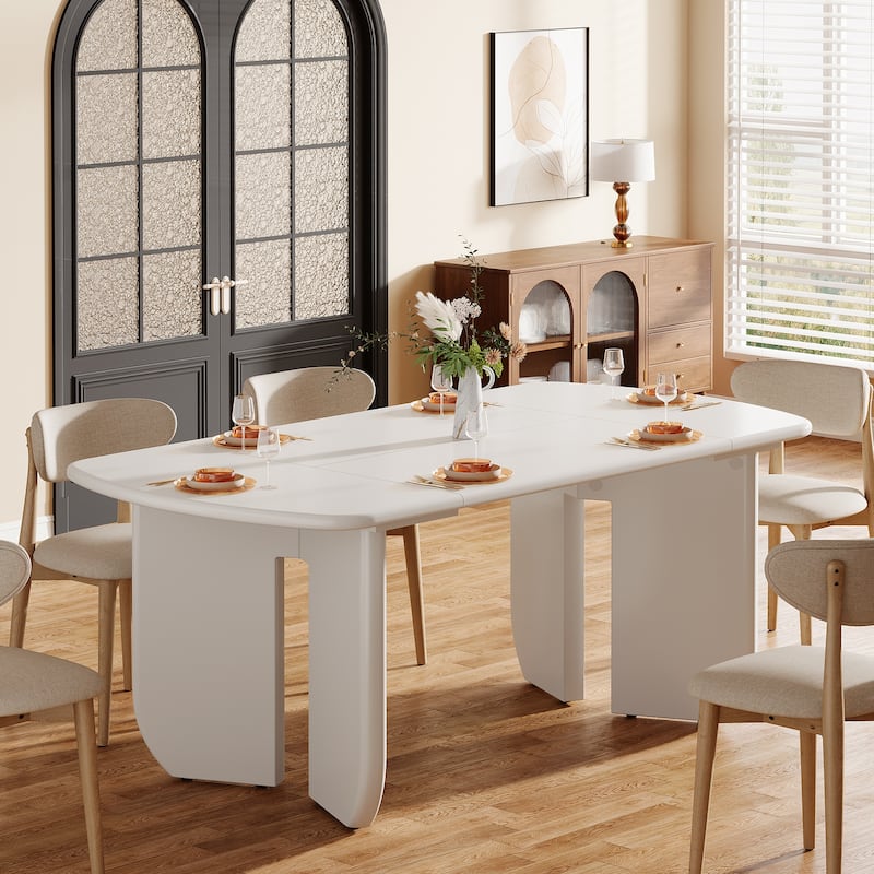 White Dining Table for 4-6 Person
