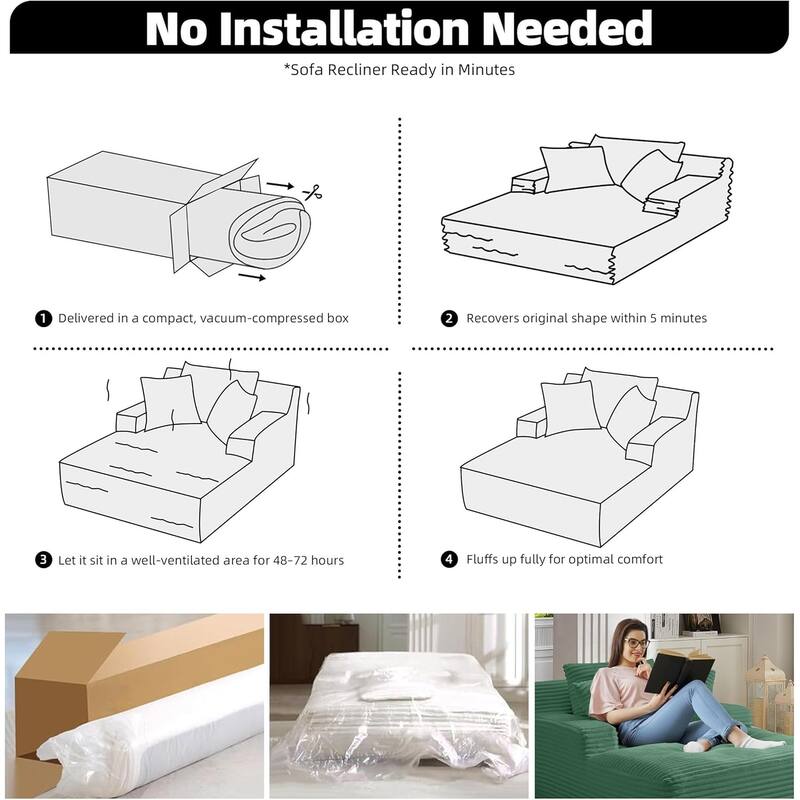 Rossetta Corduroy Upholstered Modern Oversized Chaise Lounge Chair