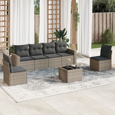 vidaXL Garden Sofa Set Grey - 21.7 x 21.7 x 14.6