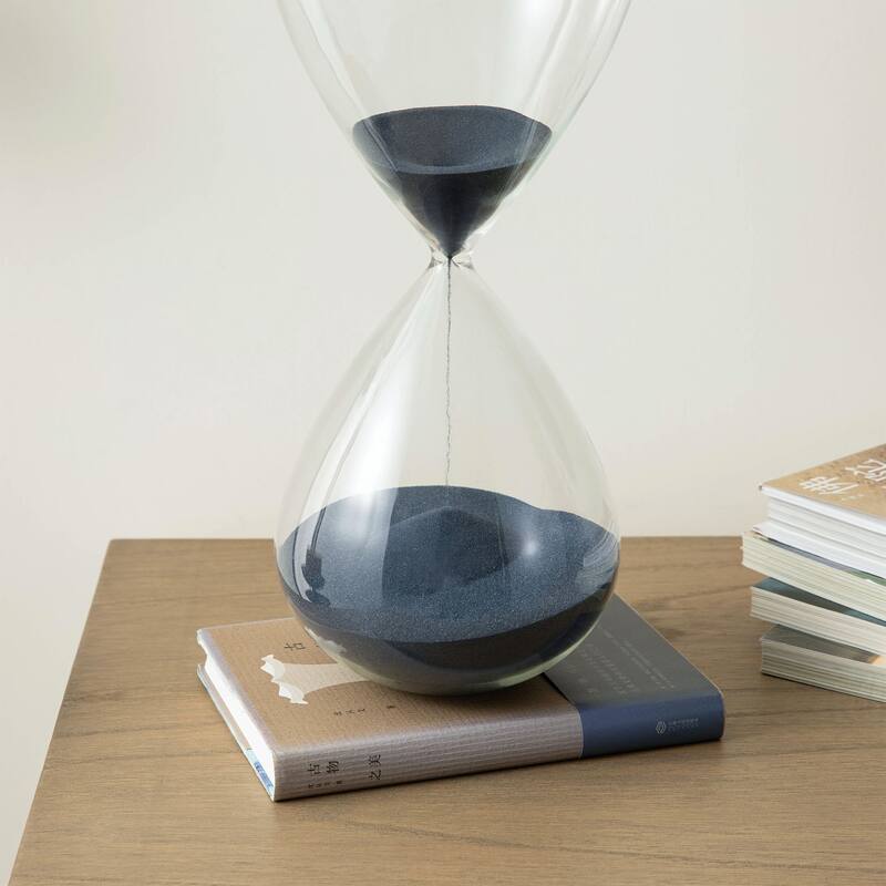 Glitzhome 15"H Oversized Hourglass With Blue Sand 90-Minute Sand Timers