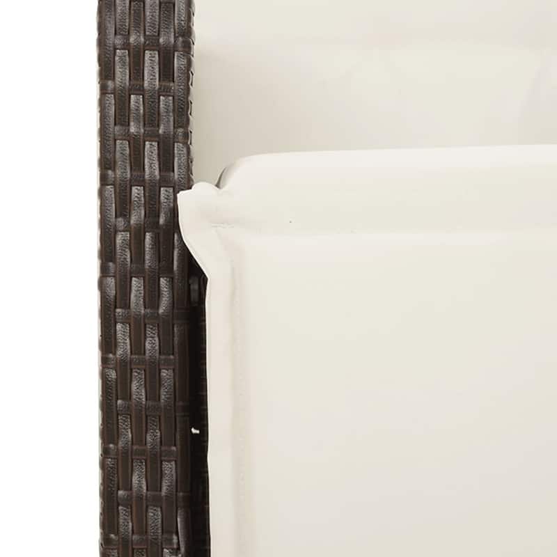 vidaXL Patio Bistro Set with Cushions Outdoor Furniture Brown Poly Rattan