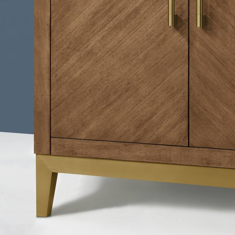 Diya Undermount Single Sink Bathroom Vanity with White Engineered Marble Top