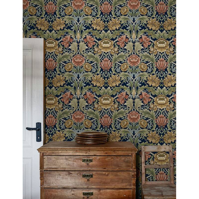 Harry & Grace Acanthus Floral Cameo Peel and Stick Wallpaper