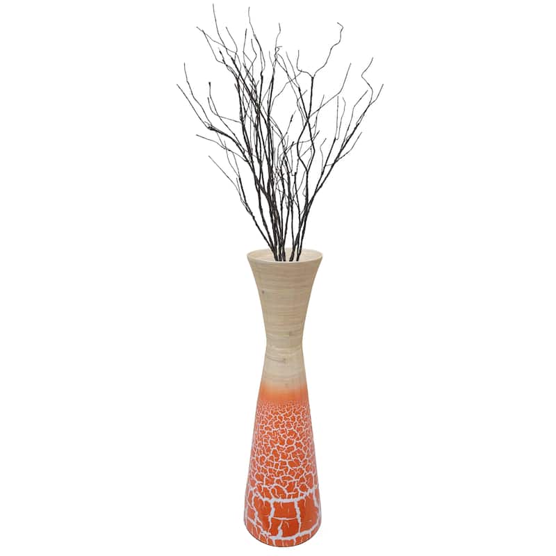 Uniquewise 27" Elegant Bamboo Floor Vase with Hourglass Design