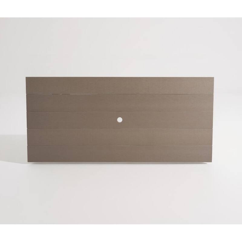 67" HDPE Outdoor Dining & Meeting Table, Weather-Resistant, Seats 6, Space-Saving Chair Slide-In