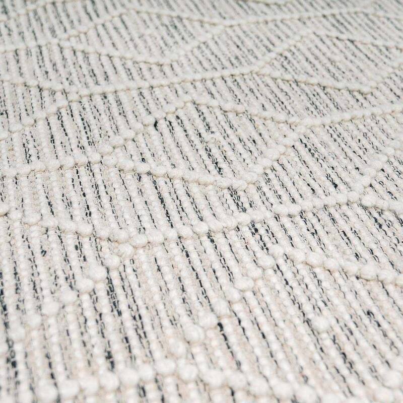 Hauteloom Carolina Wool Living Room, Bedroom Area Rug - Black, White - 10' x 14'