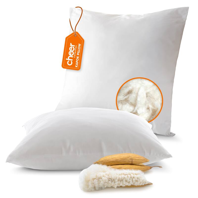 Cheer Collection Set of 2 Natural Kapok Fiber Throw Pillows