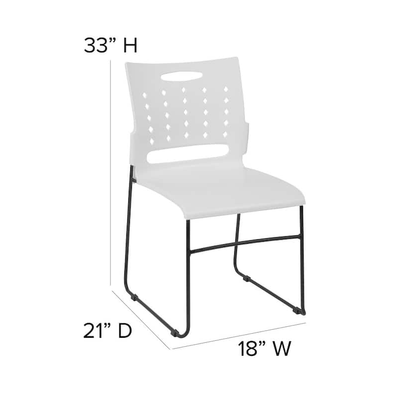 5 Pack HERCULES Series 881 lb. Capacity Sled Base Stack Chair with Air-Vent Back