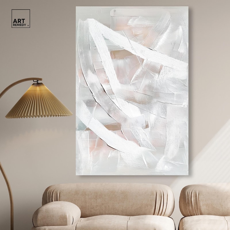 Thick White Texture I Canvas by Art Remedy, Gallery Wrapped