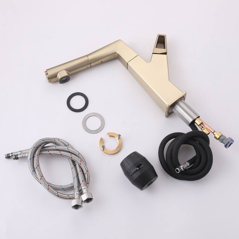 Single Handle Bathroom Faucet with Pull Out Sprayer Single Hole Bathroom Sink Faucets Modern Basin Vanity Taps