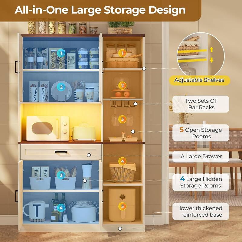Farmhouse Kitchen Storage Cabinet Pantry Cabinet Home Bar