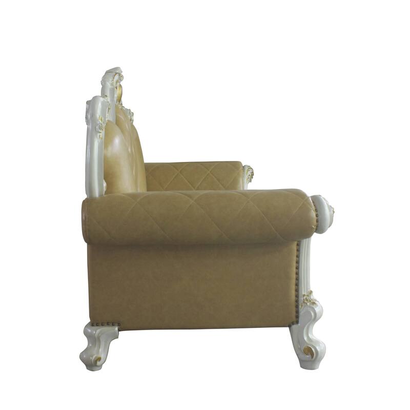 Deveraux Butterscotch and Antique Pearl Diamond Tufting Sofa