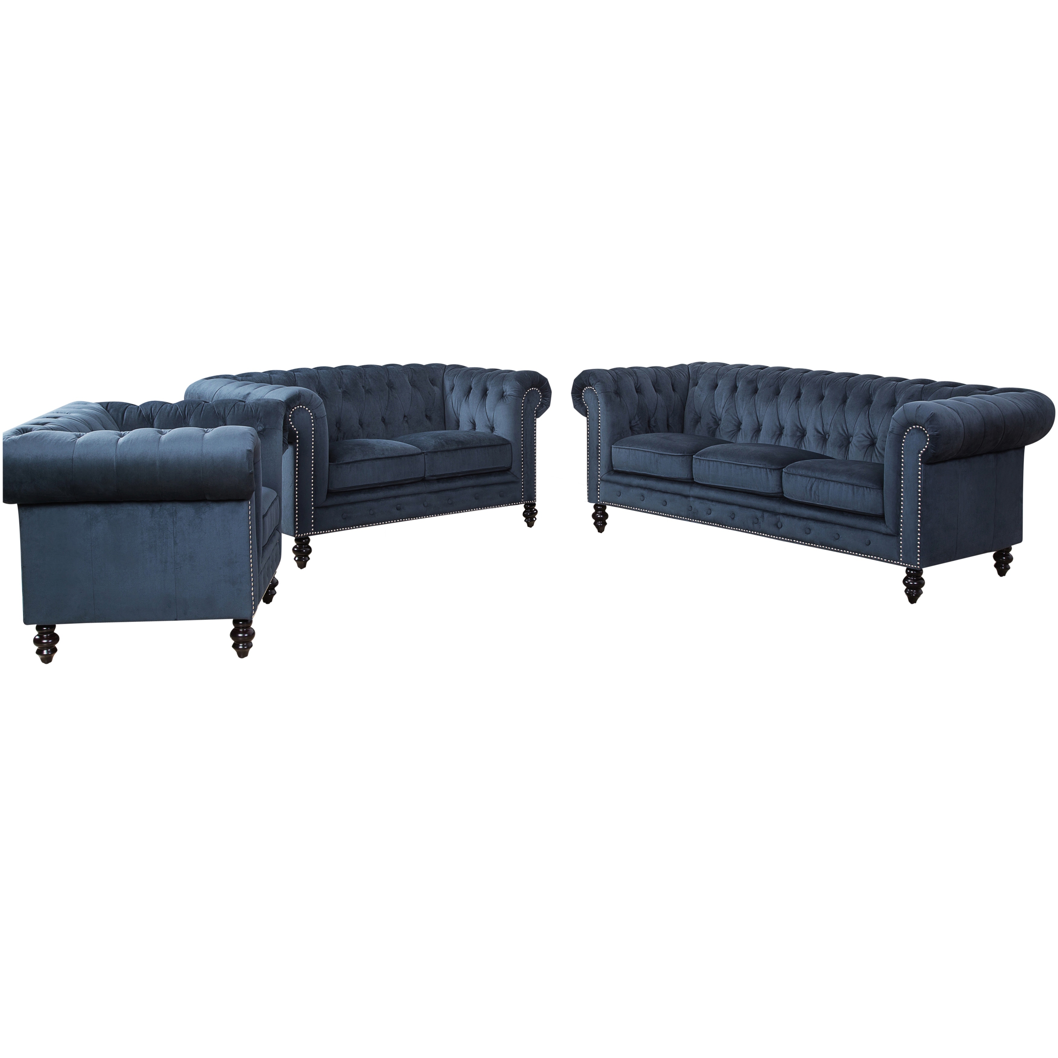 Abbyson Grand Chesterfield Grey Velvet Sofa On Sale Overstock 23122680
