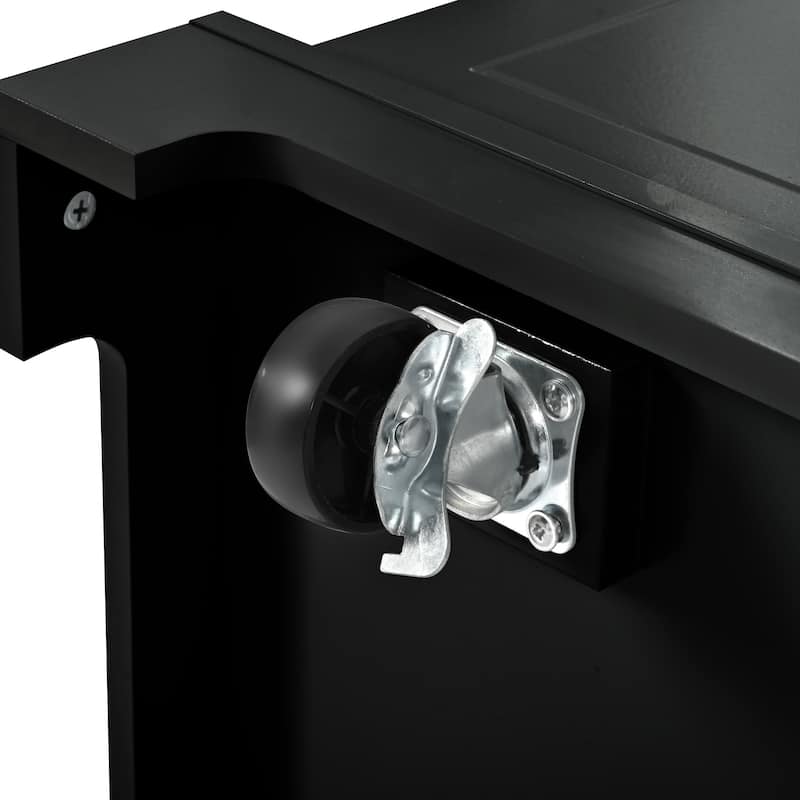 Lenom MDF Fluted Kitchen Island with Trash Can and Power Outlet(49-in x21-in x36-in)