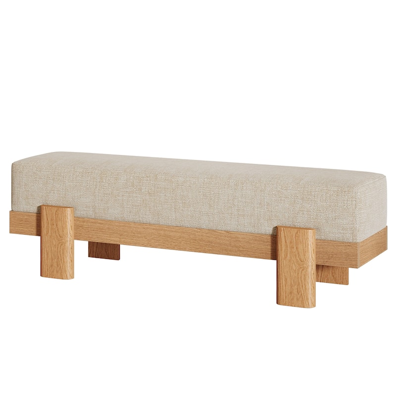 55'' Upholstered Entryway Shoe Bench with Fabric Padded Seat