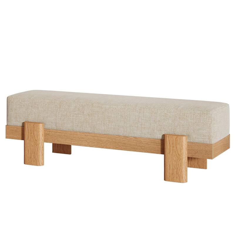Upholstered Entryway Bench, Modern Shoe Bench, End of Bed Stool Accent Seat for Bedroom, Entrance, Living Room