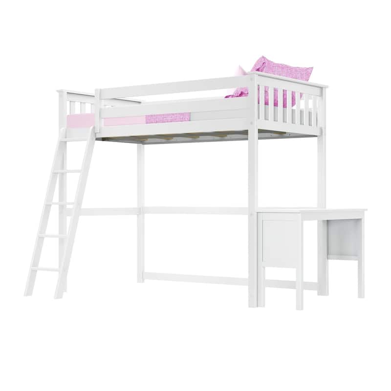 Max and Lily Twin-Size High Loft Bed with Desk