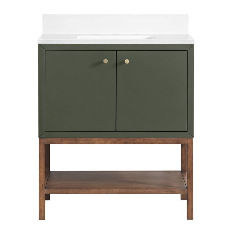Miseno MV-N254-V30 Isadore 30" Free Standing Single Basin Vanity Set - Deep Olive Green - Painted