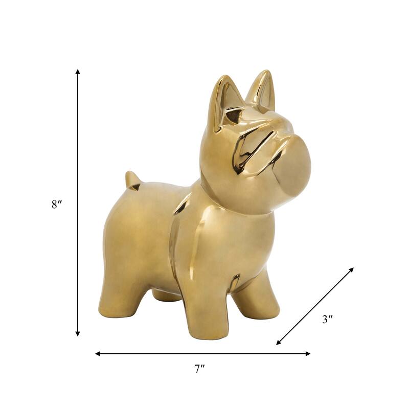 Sagebrook Home Frenchie Ceramic Dog Statue Sculpture