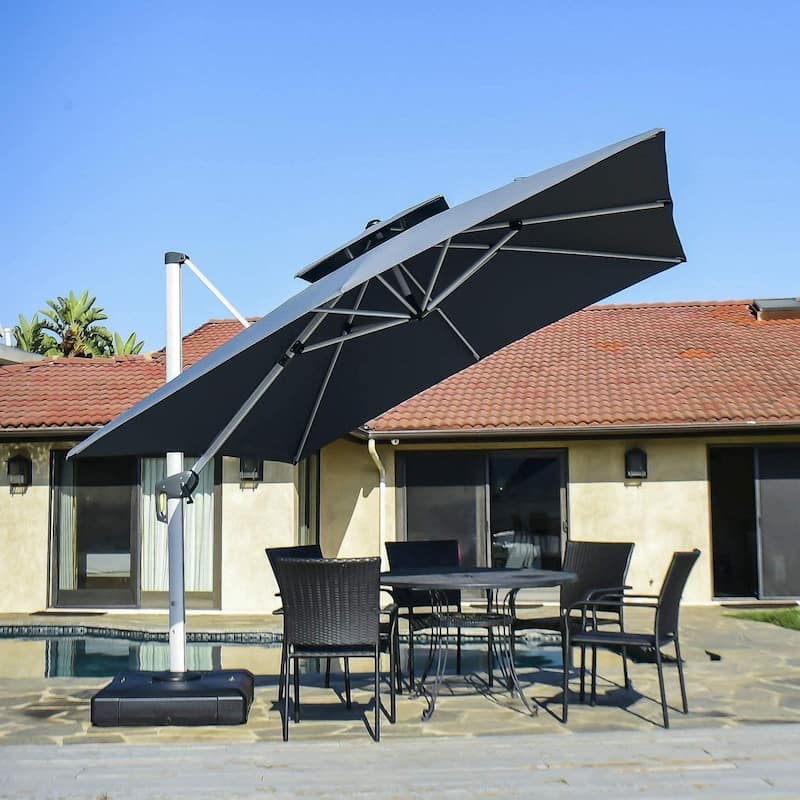 PURPLE LEAF 11 ft Square Patio Offset Umbrella