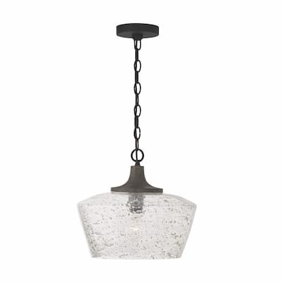 Clive 1-light Carbon Grey & Black Iron Pendant