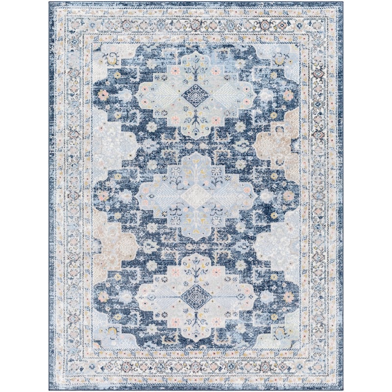 Livabliss Lavadora Traditional Medallion Washable Area Rug