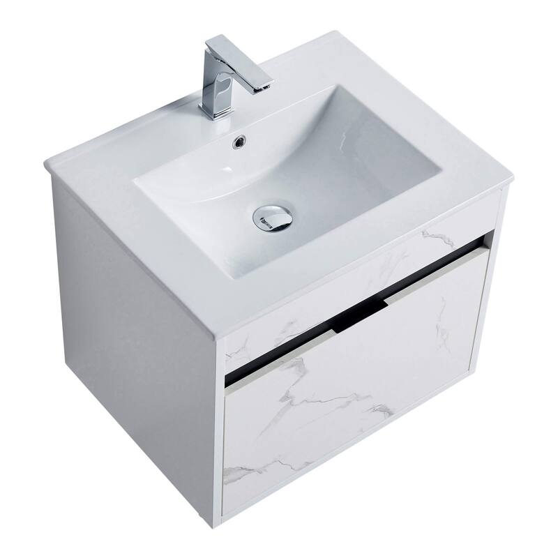 Fine Fixtures - Wall Mount Bathroom Vanity And Sink, Knob Free Design - Alpine Collection -
